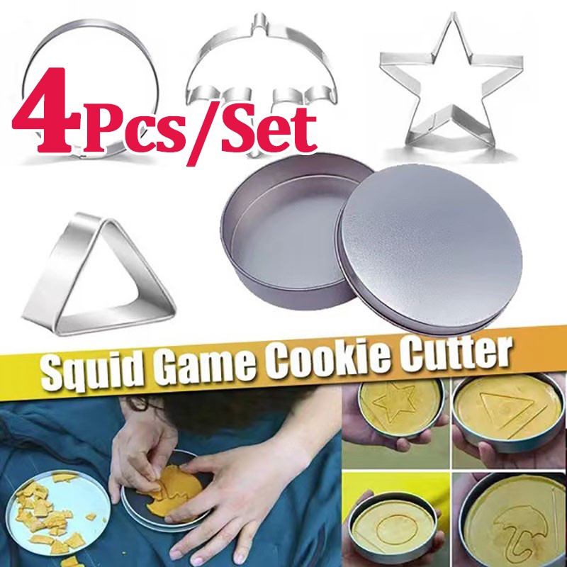 Squid Game Khuôn làm bánh quy/kẹo đường/socola mô phỏng theo bộ phim Squid Game cho các món tráng miệng