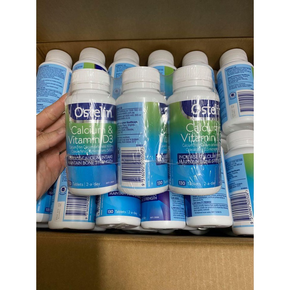 Viên uống Ostelin Calcium &amp; Vitamin D3 cho bà bầu chai 130 viên của Úc