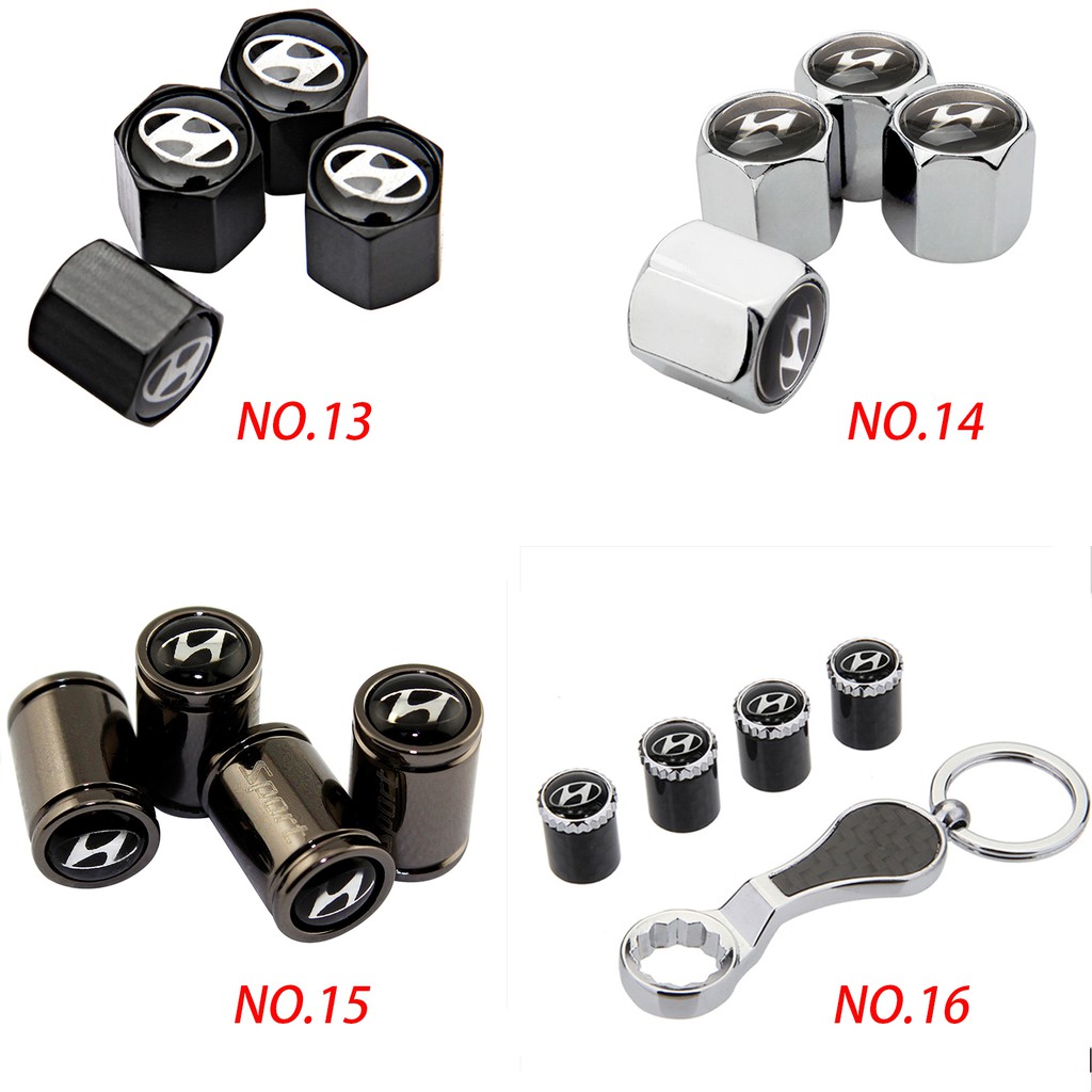 Bộ nắp đậy van lốp xe hơi in logo Hyundai