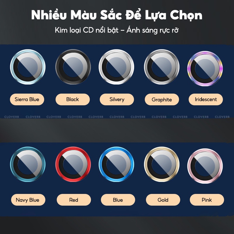 Bộ Kính Cường Lực Camera Lens Retro Viền Nhôm Siêu Mỏng Chống Lóa Chống Trầy Xước Không Bám Vân Tay Cho 11 12 13 Pro Max