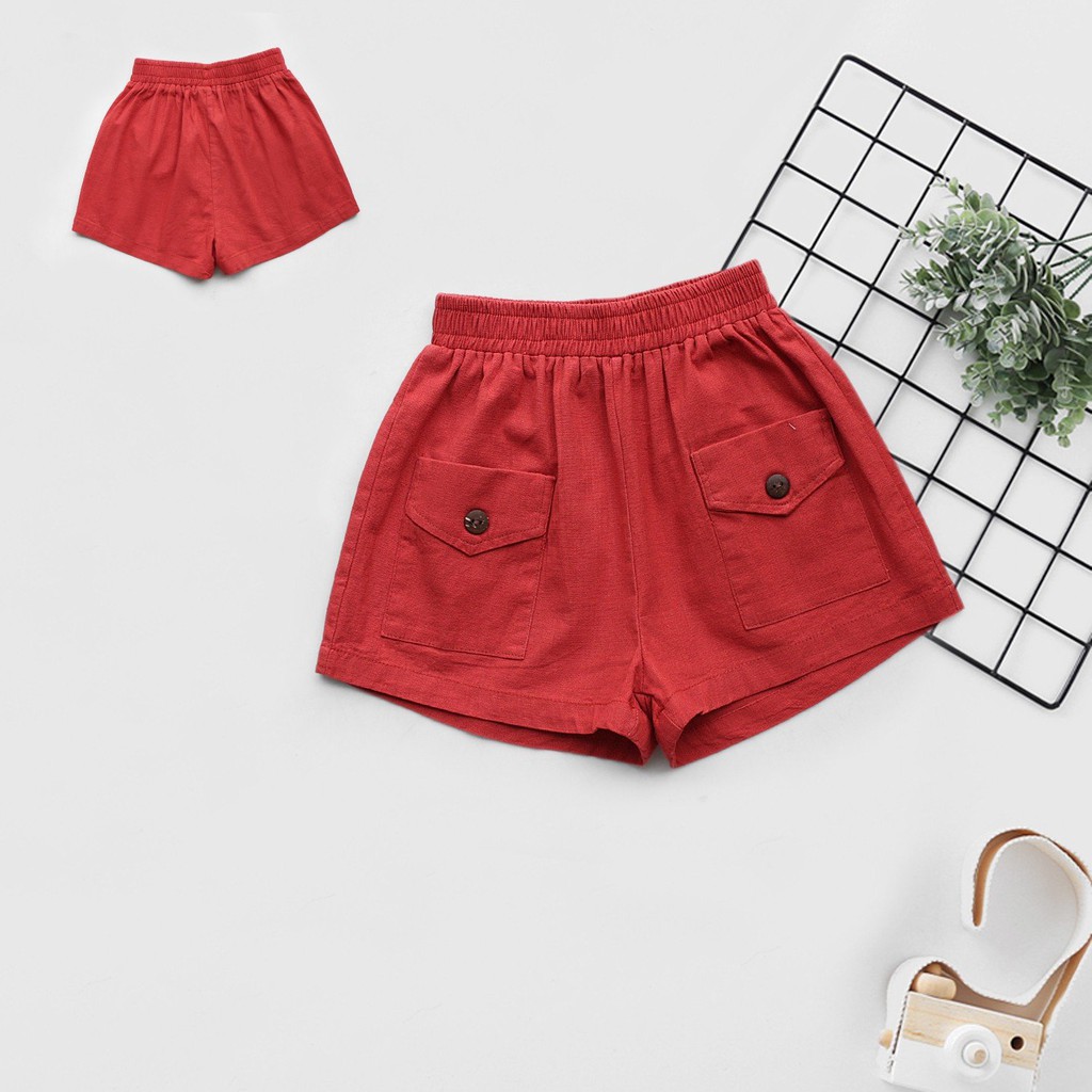 2012.QUẦN SỌT LINEN BÉ GÁI 2 TÚI TRƯỚC