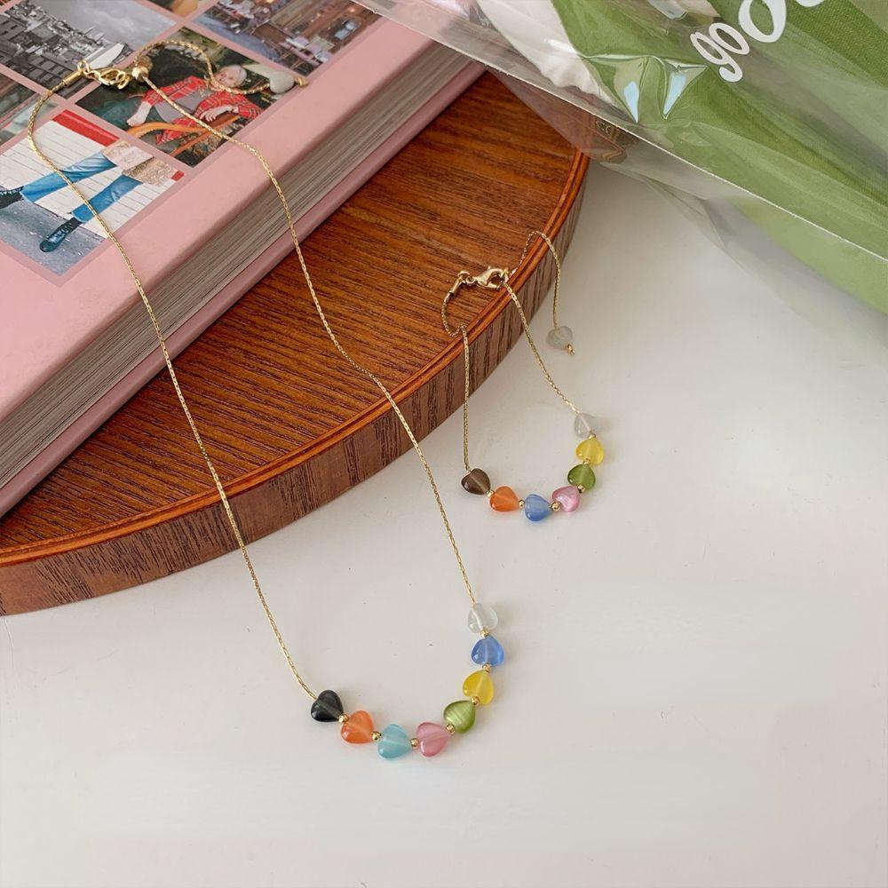 Vòng cổ Mặt Trái Tim Đính Hạt Thủ Công Thời Trang Cho Nữ|Trang Sức Thời Trang