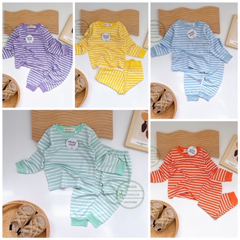🍀Bộ sọc dệt Nhí và đại Minkymom