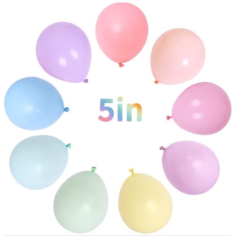 Set 10 bong bóng 5 inch nhiều màu sắc xinh xắn dùng trang trí tiệc