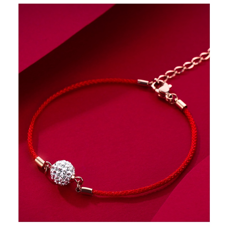 Vòng tay lắc tay nữ titan ngọc chỉ đỏ H14-207 - CAM KẾT KHÔNG GỈ, KHÔNG BAY MÀU - BẢO HÀNH 12 THÁNG