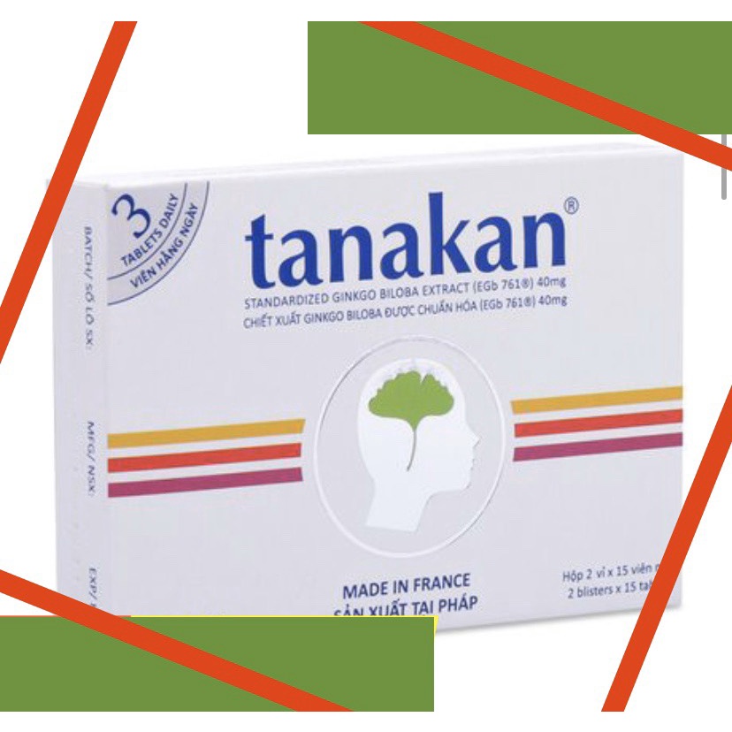 TANAKAN BỔ NÃO, TĂNG TUẦN HOÀN MÁU NÃO - HỘP 30 VIÊN