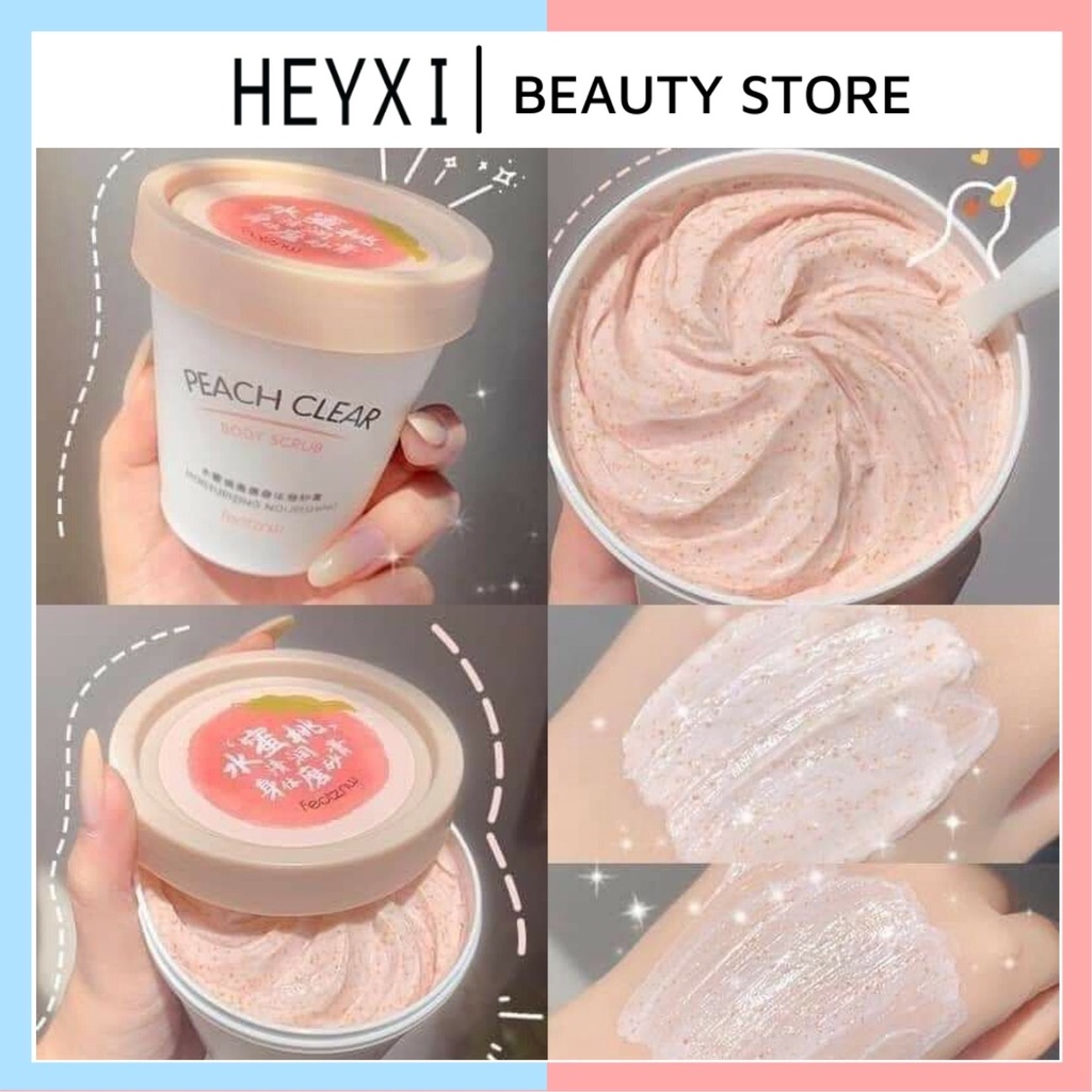 Tẩy tế bào chết toàn thân đào HEYXI Peach Clear, tẩy tế bào chết body đào, kem thải độc tố da HTTBC1