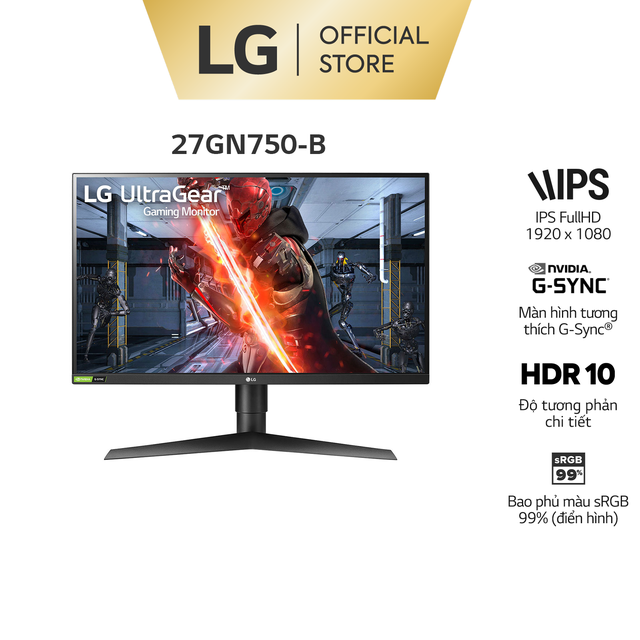 [Mã ELLG1TR giảm 5% đơn 3TR] Màn Hình LG Ultragear™ 27GN750 27'' 16:9 FHD NVIDIA G-Sync IPS 1ms 240Hz HDR