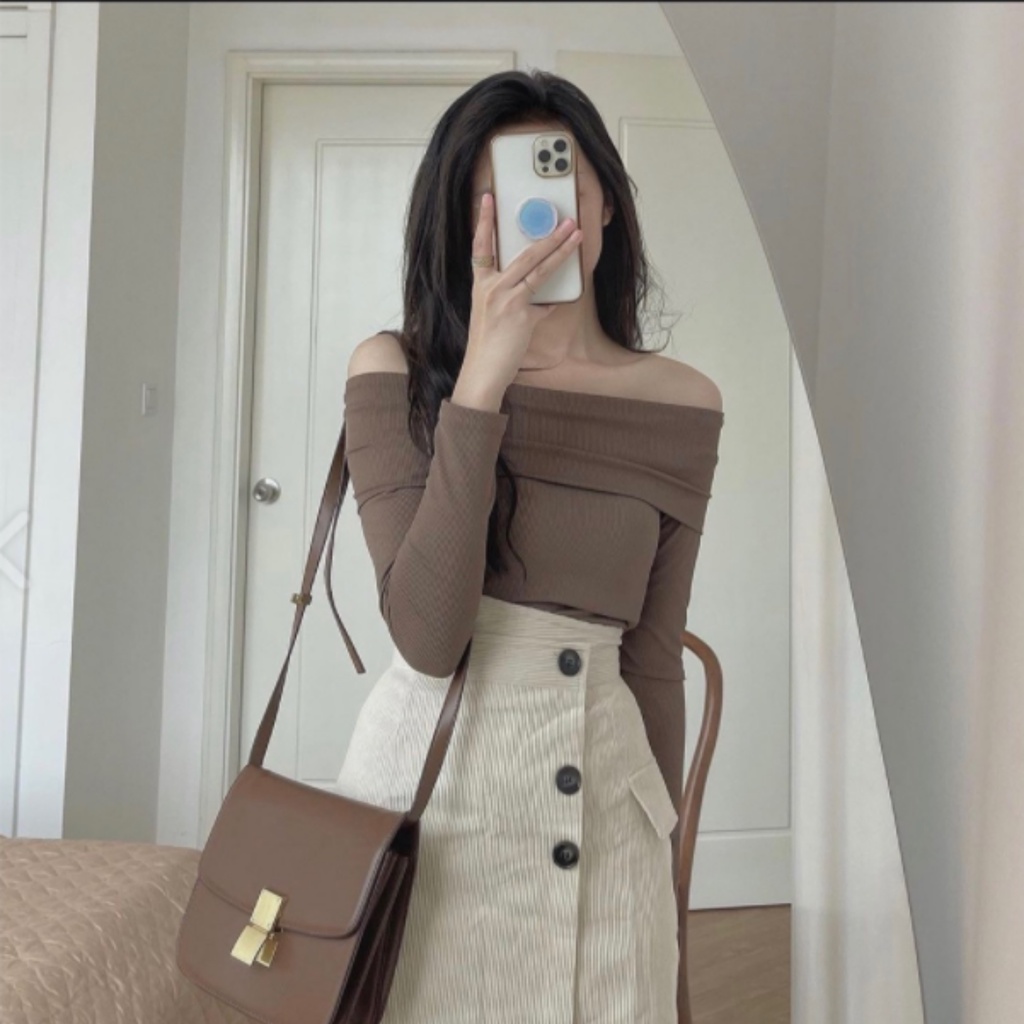 Chân váy nhung tăm chữ A dáng ngắn vạt chéo cách điệu hàng QCCC loại 1 đẹp thời trang CW121 | BigBuy360 - bigbuy360.vn