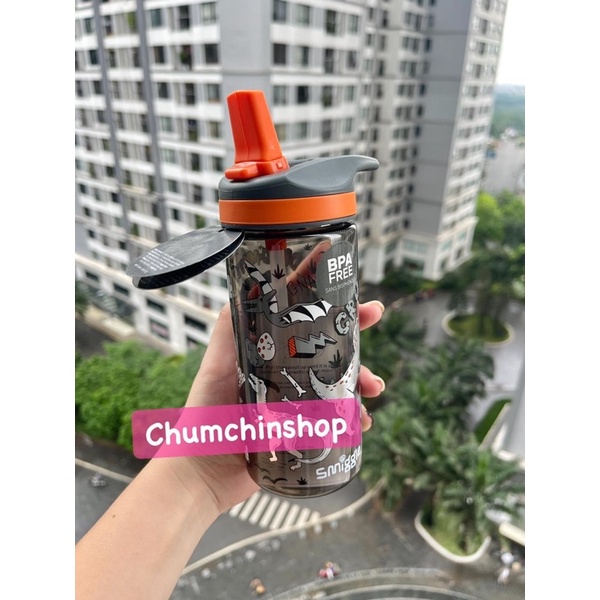 Bình nước Smiggle ống hút gập 440ml
