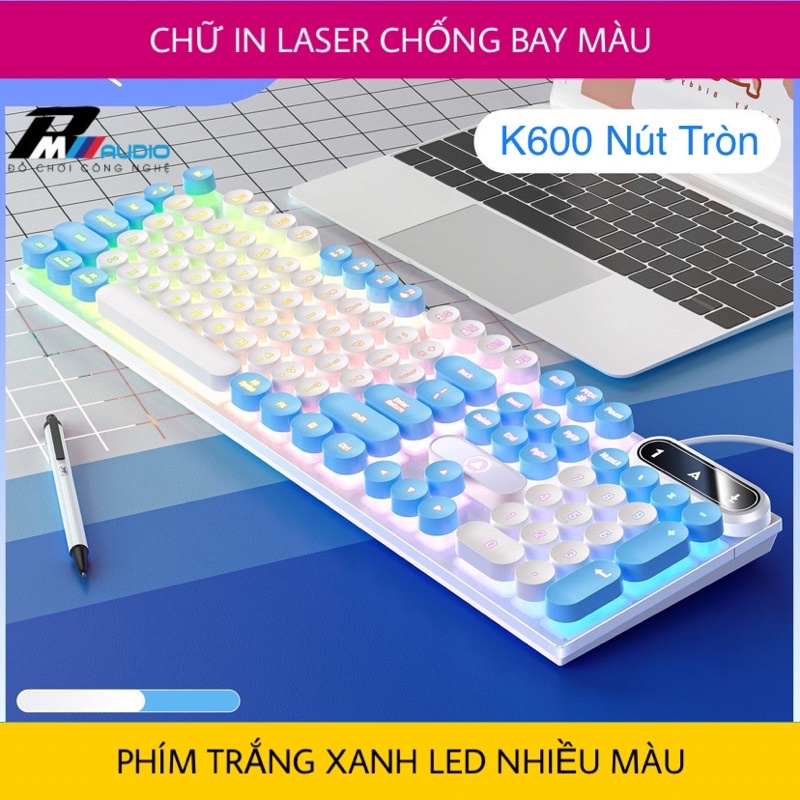 Bàn Phím Giả Cơ K600 Nút Tròn Led Xuyên Chữ Chuột G5/G15 Dùng Cho Máy Tính Laptop Chuyên Game Làm Việc Văn Phòng Giá  Rẻ