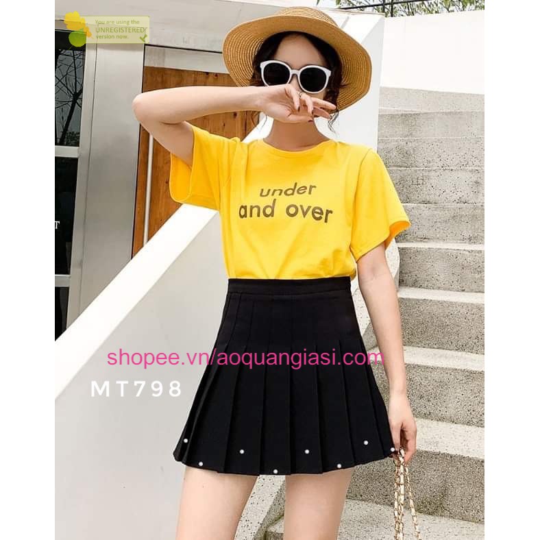 Chân váy xếp li tennis AQGS khoen chân 2 màu đen, trắng size S,M,L MT953, mt952, mt886, mt772, mt773, mt597, mt798