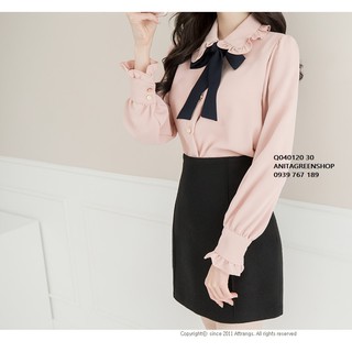 Q040120 ÁO SƠ MI NỮ THẮT NƠ