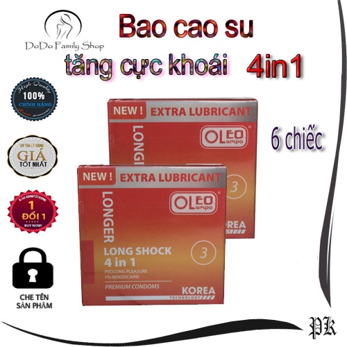 Bao cao su OLEO LAMPO 4in1 KOREA Gai Gân Kéo Dài Thời Gian Quan Hệ Tinh Chất Bạc Hà Mát Lạnh