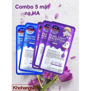 combo 5 mặt nạ HA dưỡng ẩm màu xanh.dưỡng trắng da màu tím