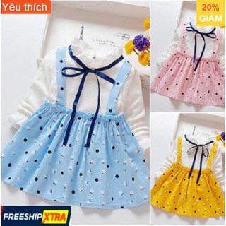 [VÁY BÉ GÁI M206] Váy cho bé gái tay dài bo chung dễ thương- phong cách tiểu thư từ 1 tuổi - 6 tuổi