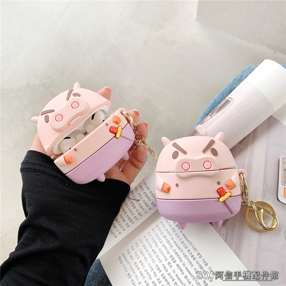 Vỏ Bọc Hộp Sạc Tai Nghe Airpods 3 Hình Con Heo Ngộ Nghĩnh