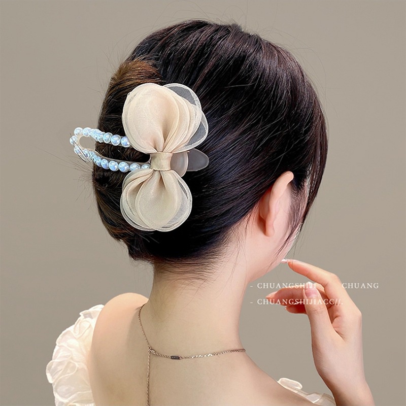 PVN46952 Kẹp Tóc Hình Nơ Đính Ngọc Thời Trang Mùa Hè 2022 Giá Rẻ