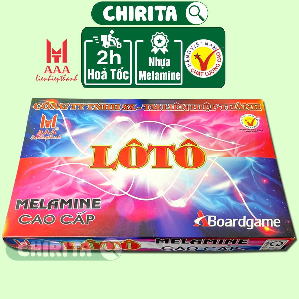 Bộ Đồ Chơi Lô Tô - Bộ Cờ Lô Tô Liên Hiệp Thành (90 Số) Giấy Và Melamine Cao Cấp, Boardgame, Đồ Chơi Gia Đình CHIRITA