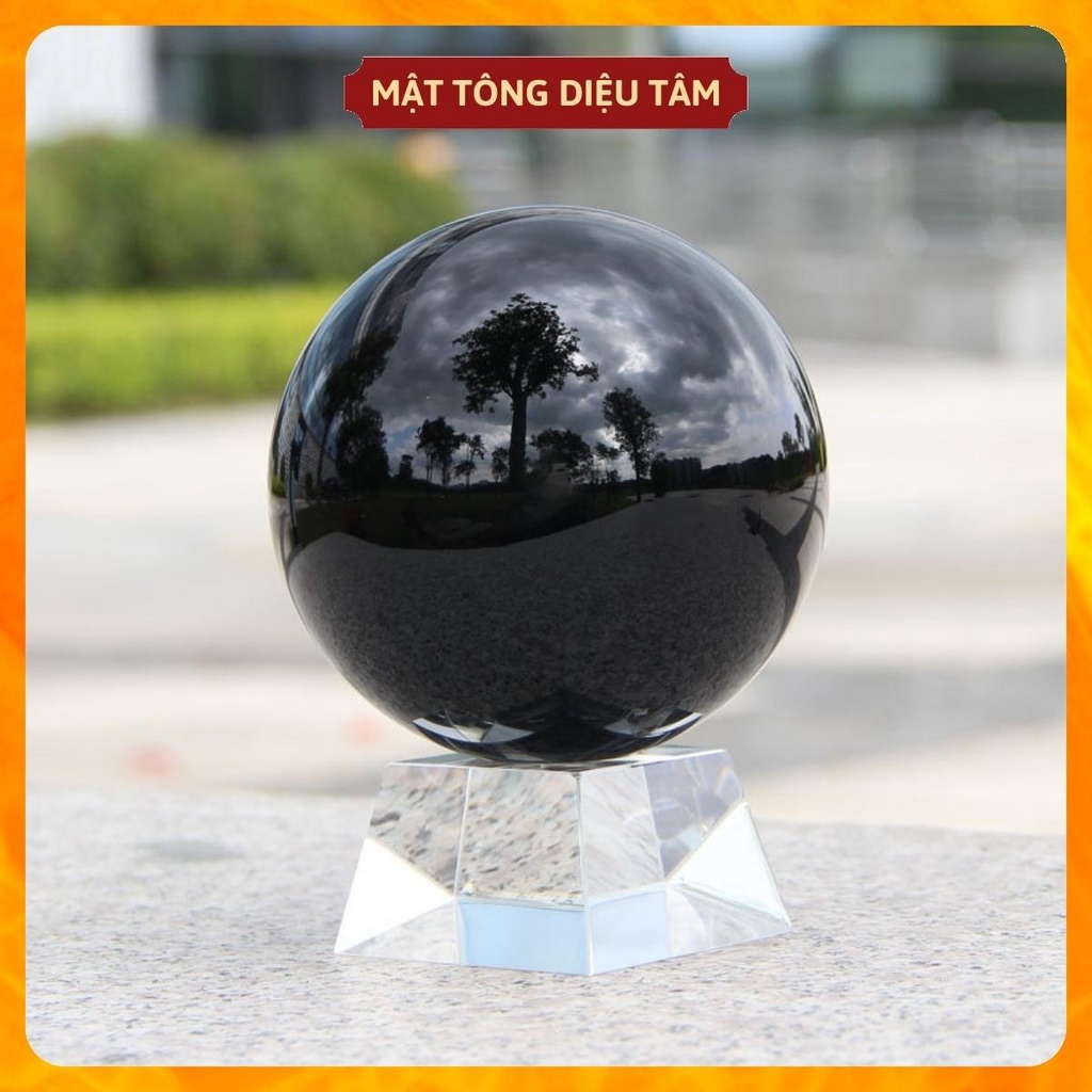 Quả Cầu Phong Thủy Thủy Tinh màu đen nhiều size