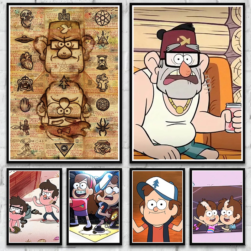Poster Phim Hoạt Hình gravity falls Bằng Giấy kraft Chất Lượng Cao Phong Cách retro