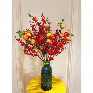 Cành Lựu Giả cao cấp 80cm trang trí nhà cửa sang trọng, phú quý, may mắn