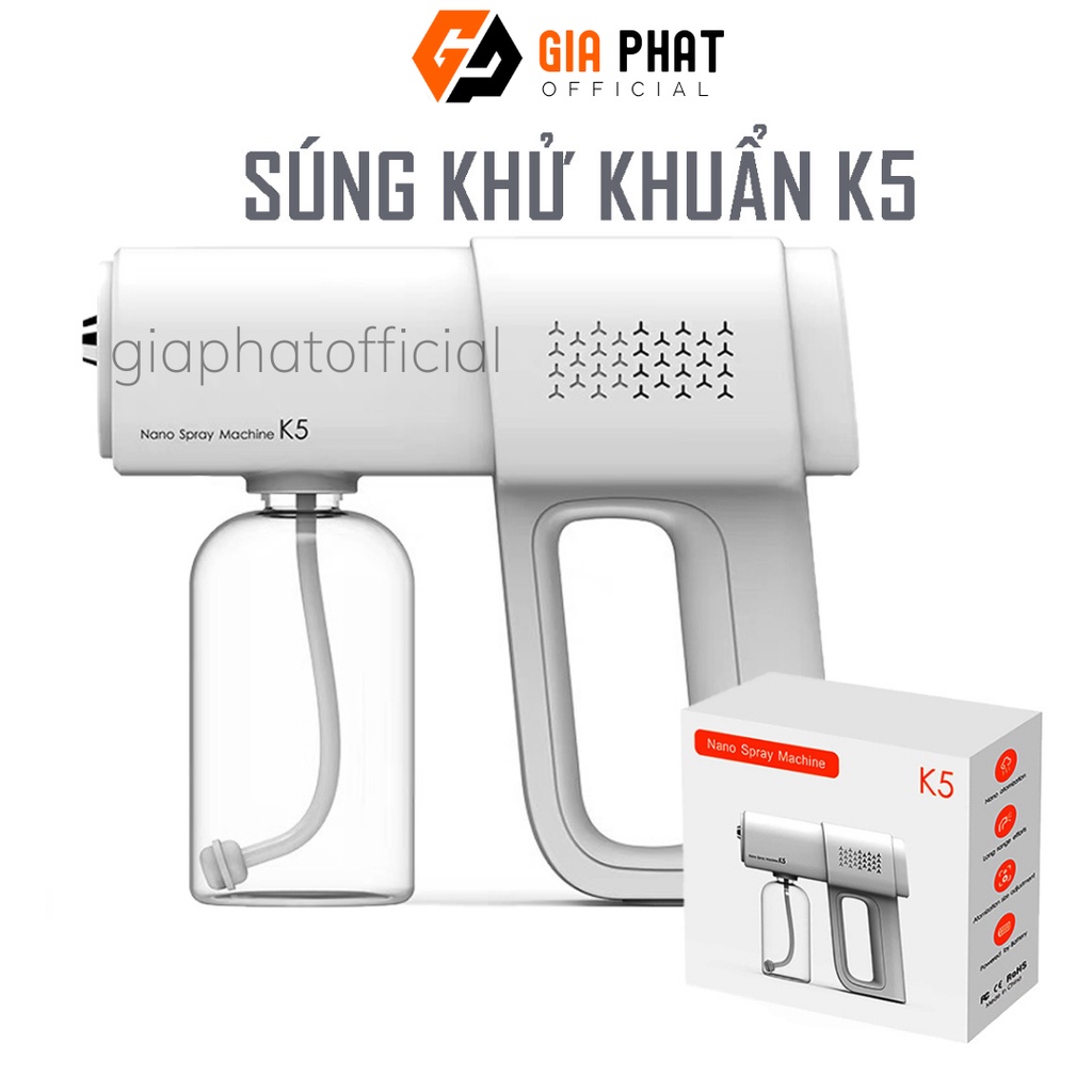 Súng Xịt Khuẩn Cầm Tay Nano K5, Thiết Bị Phun Khử Trùng Cho Gia Đình, Công Ty, Hàng Quán