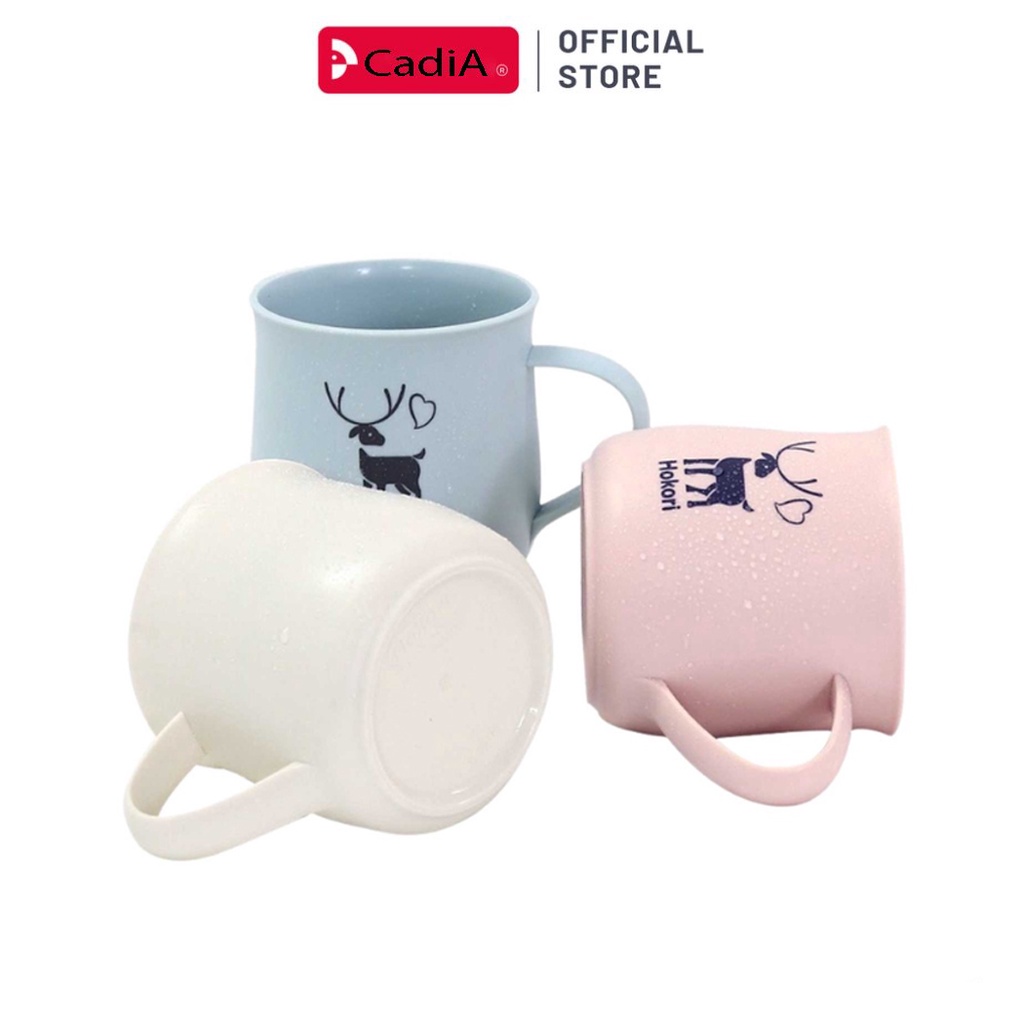Cốc uống nước Hokori chịu nhiệt tốt, ly nhựa giả sứ cute uống nước, cafe, đánh răng