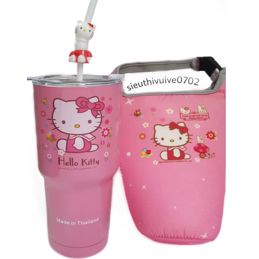 BỘ LY GIỮ NHIỆT HELLO KITTY HỒNG 900ML