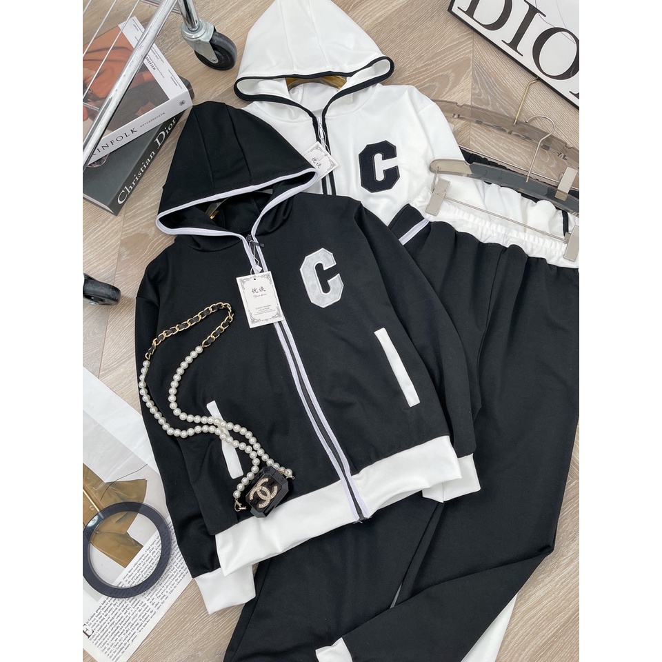 [ 𝐅𝐑𝐄𝐄 𝐒𝐇𝐈𝐏 ] SÉT BỘ THỂ THAO KHÓA MŨ CHỮ C ĐÁP NỔI SIÊU XINH