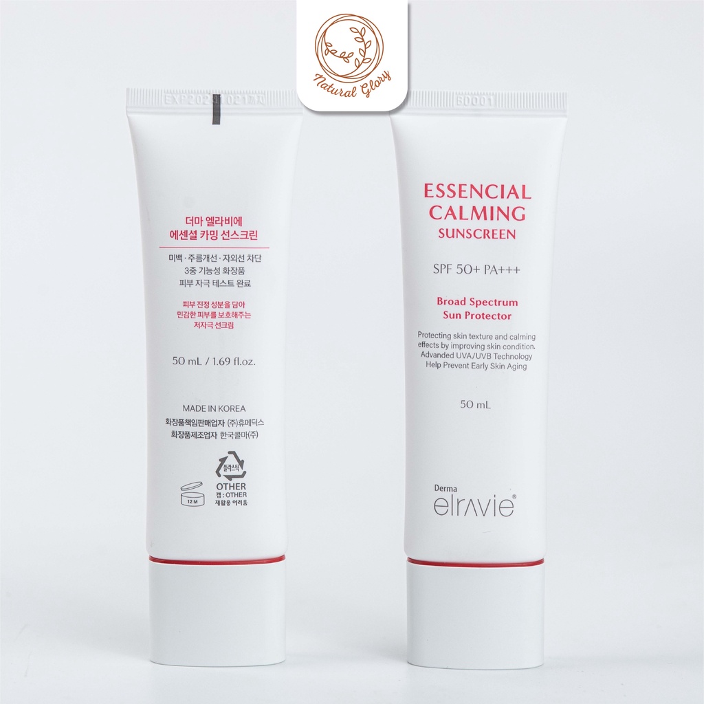 Kem chống nắng quang phổ rộng Elravie Essential Calming Sunscreen dành cho da treatment, thẩm mỹ