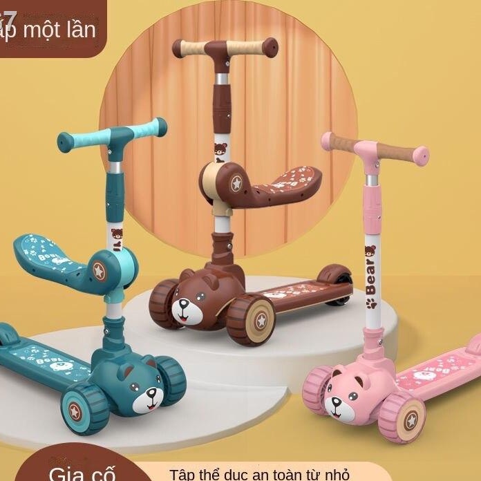 Xe trượt scooter đa năng phát sáng cho bé từ 2 đến 8 tuổi - Xe thăng bằng có nhạc và đèn,ghế nhún cho trẻ