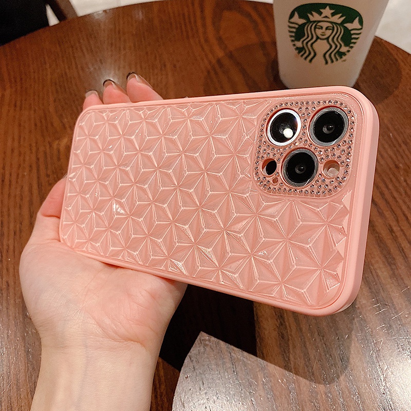 Ốp Điện Thoại Đính Đá Lấp Lánh Chống Sốc Bảo Vệ Camera Cho iPhone 13 Pro Max 12 Pro Max