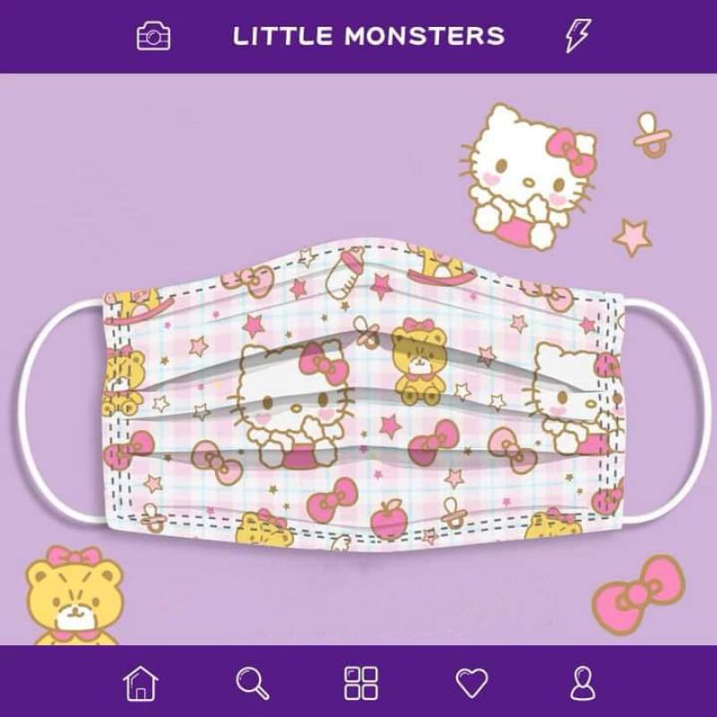 [ Có Sẵn ] Set 5 Chiếc Khẩu Trang Y Tế Hoạ Tiết Siêu Dễ Thương Size Người Lớn