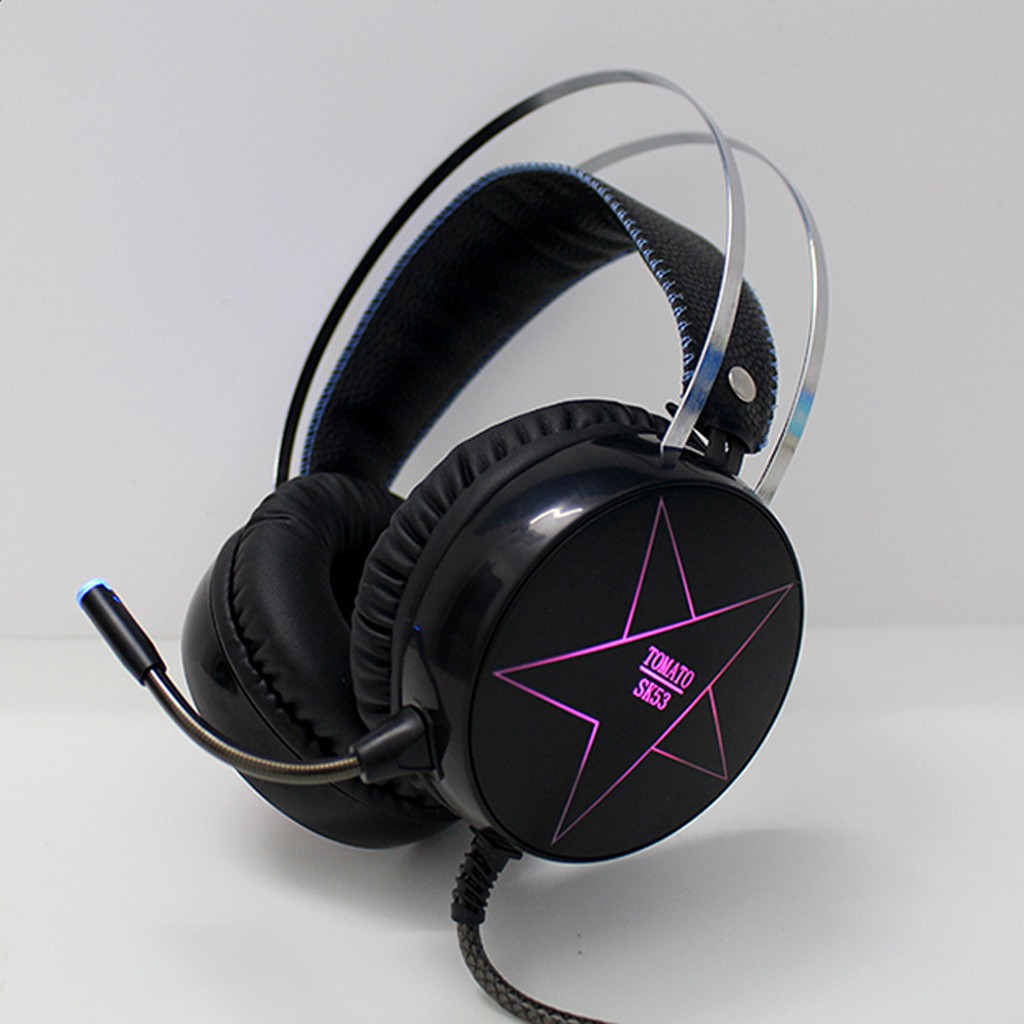 Tai Nghe Chụp Tai Gamming Tomato SK53 7.1 - Đèn led siêu sáng - Âm thanh cực căng - Bảo hành 12 tháng