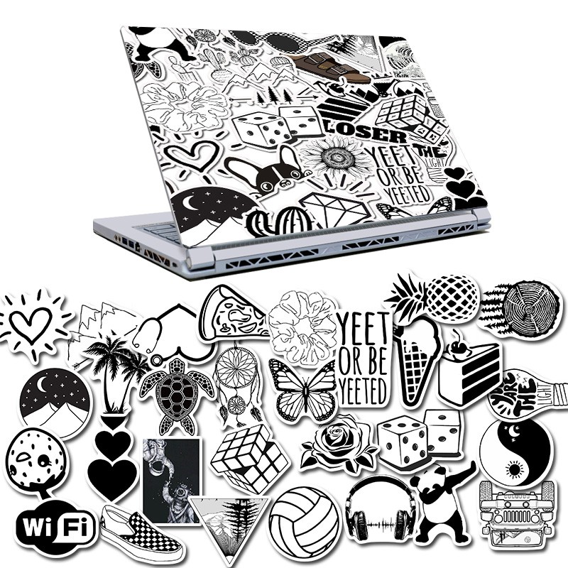 Set 50 Miếng Dán Trang Trí Chống Thấm Nước In Hình Xinh Xắn