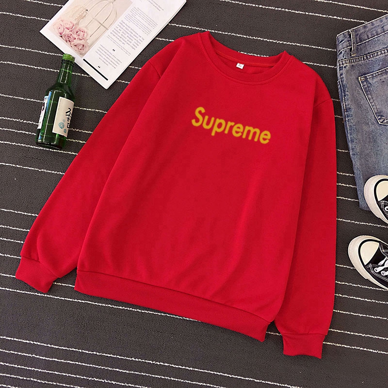 Áo hoodie dài tay in chữ Supreme cho nữ