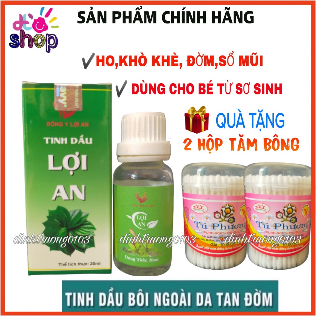 Tinh dầu Lợi An bôi hết ho, sổ mũi cho bé + tặng tăm bông