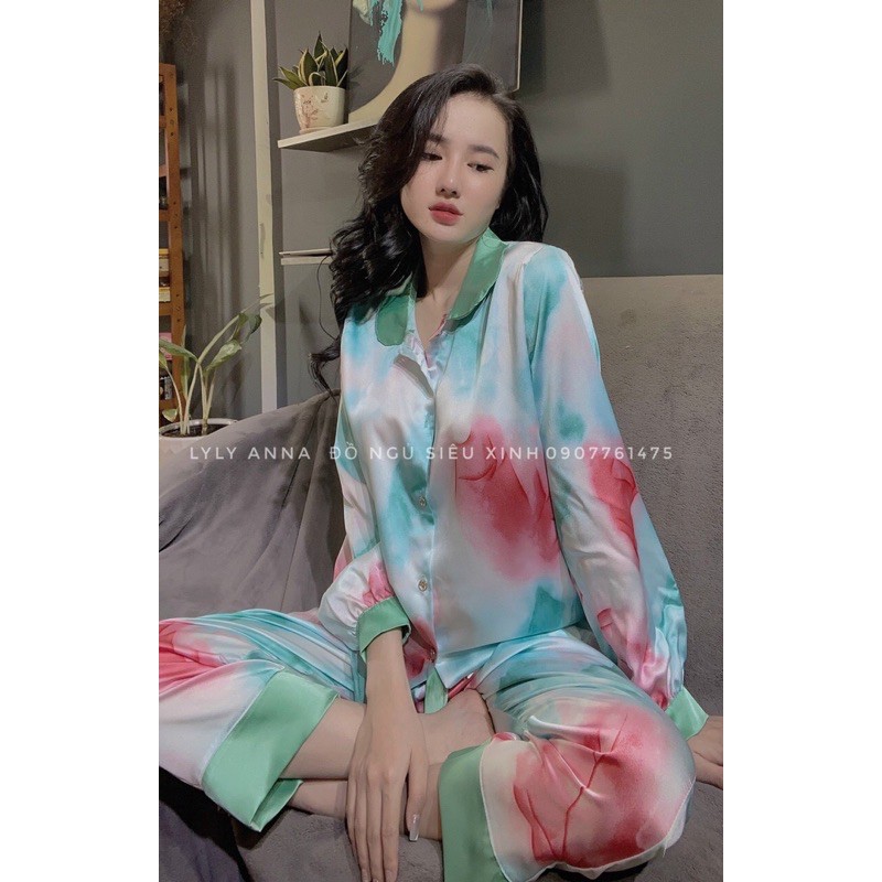 KÈM HÌNH THẬTBộ pijama cổ sen tay phồng hàng cao cấp chuẩn mịn đẹp
