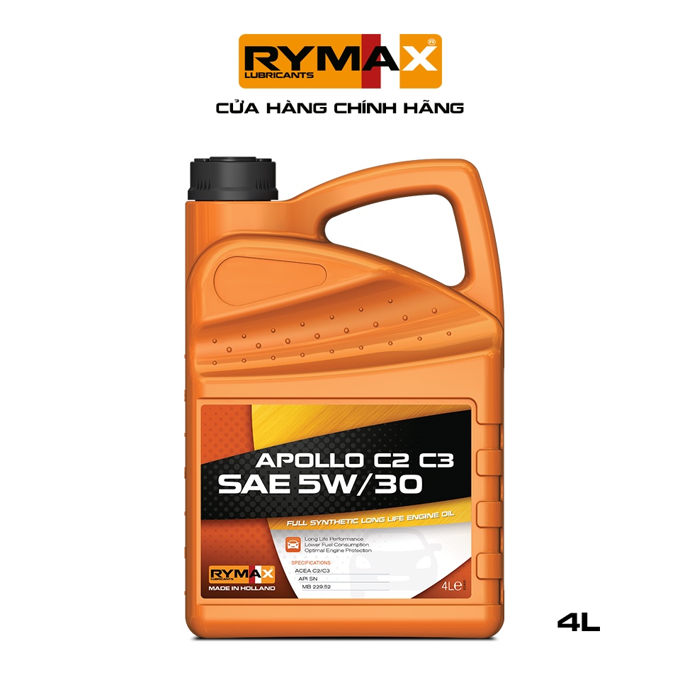 Dầu nhớt ôtô Rymax Apollo C2 C3 SAE 5W/30 - Tổng hợp toàn phần (4L - 5L)