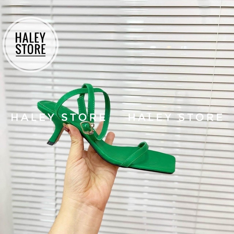 Giày sandal nữ HALEY STORE khoét eo thời trang quai ngang dây mảnh cài chéo mẫu mới tiện lợi rẻ bền đẹp tiểu thư cá tính