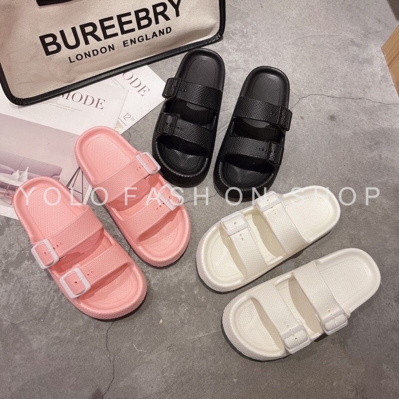 Dép bánh mì học sinh nữ độn đế 3p quai ngang thời trang cá tính siêu nhẹ siêu bền êm chân đi nước thoải mái- DL47