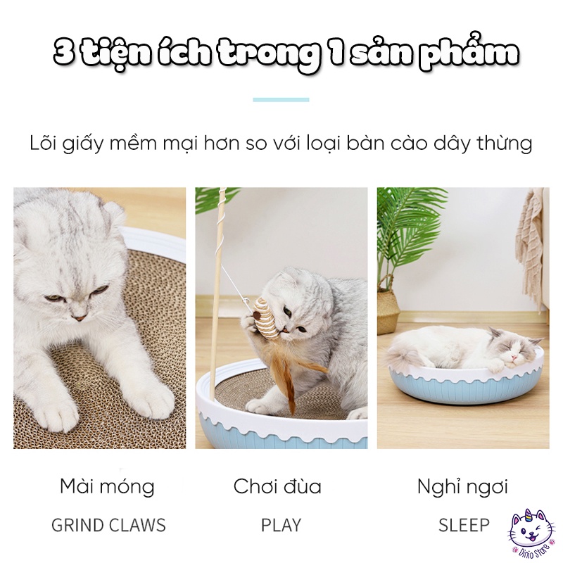 Bàn cào móng cho mèo kiêm ổ nằm cao cấp MewKit hình đĩa bay, giúp mèo cào móng