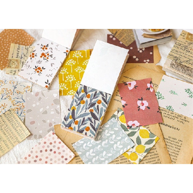 KimiTape Quyển 100 tờ giấy nền vintage trang trí Bullet Journal