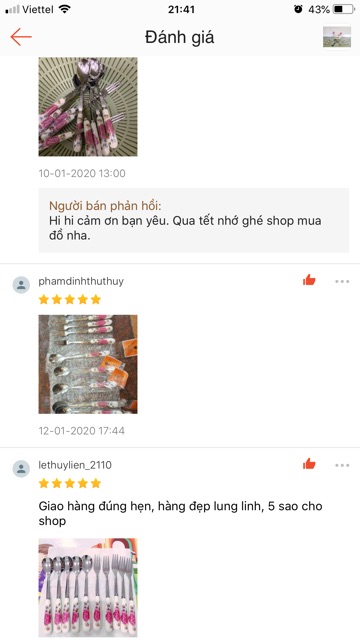 Com bo 10 Thìa và dĩa ăn inox cán sứ sang trọng