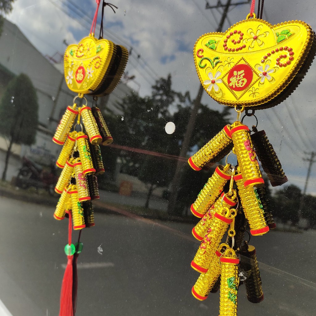 Dây treo trang trí tết thỏi vàng hoa A31