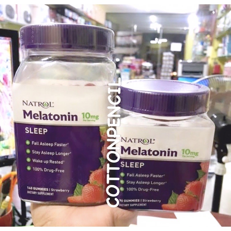 Kẹo Natrol Melatonin 10mg 180 Viên - Kẹo Dâu hỗ trợ ngủ ngon