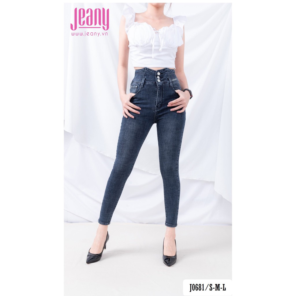 Quần Jean Nữ Lưng Siêu Cao 3 Nút Có Chữ Ngay Eo J0681 - Jeany