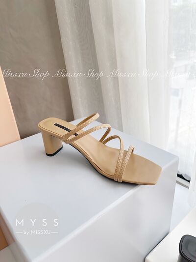 Giày guốc nữ 4 dây ngang gót trụ dẹp 5cm thời trang MYSS - SU101
