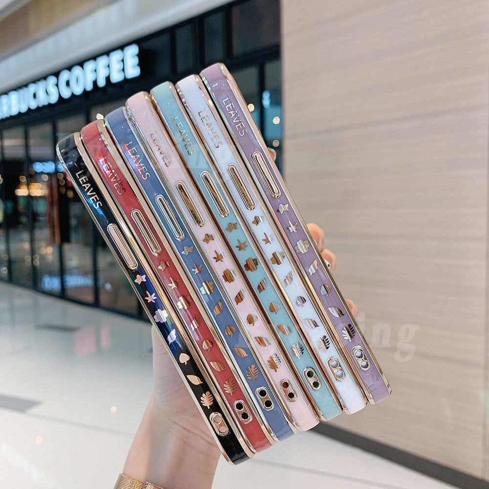 Ốp Điện Thoại Mạ Điện Hình Lá Phong Cho Infinix Note 12 G96 Hot 11S NFC Hot 11 Play Hot10Play Hot10i Hot10s Note 10 Pro Smart 5 Smart6 R&amp;X